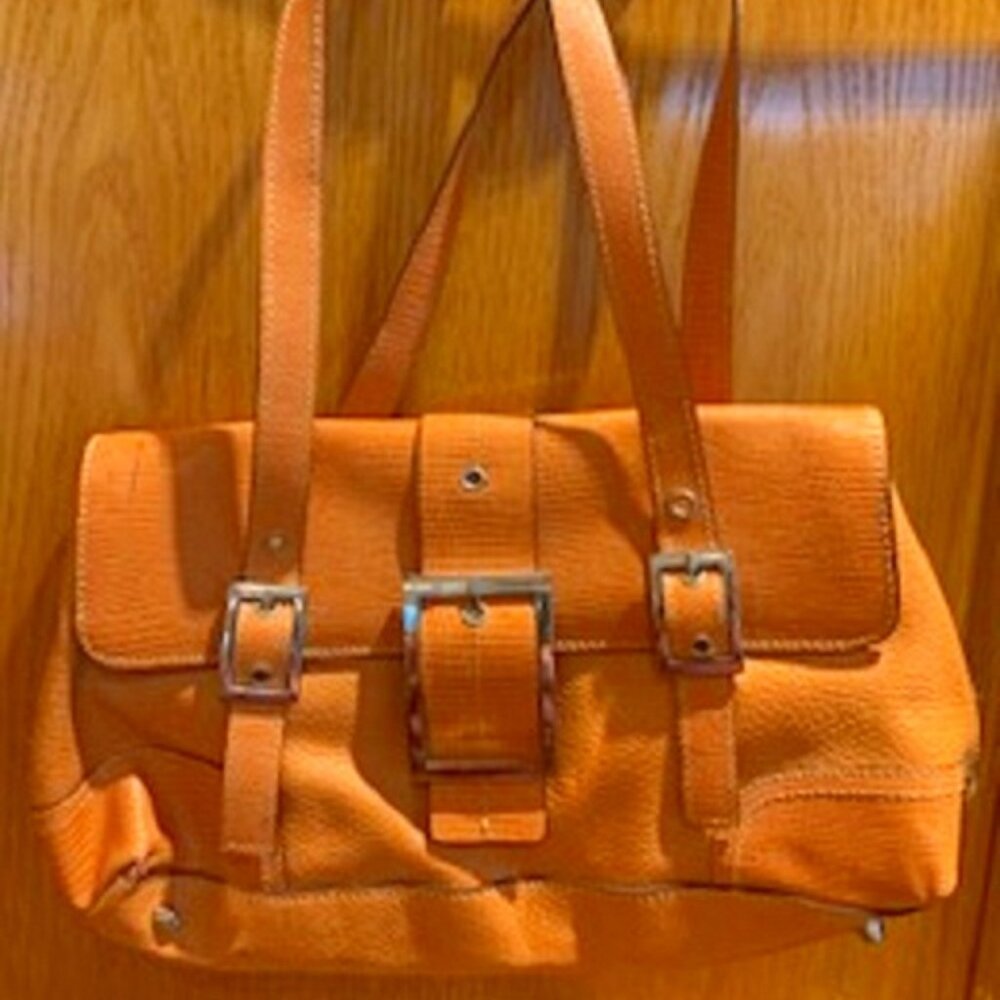 MAXX New York Tan Beige Leather Handbag Bag Dual Carry Adjustable Handles